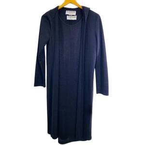 St. Anthony Knits Black Vintage Sleeveless Dress & Hooded Duster, Size Small